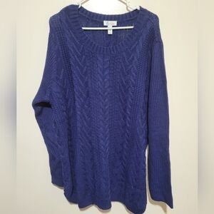 D&co Blue Cable Knit Woman's‎ Sweater 2x